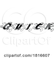 Cartoon Alphabet Letters Running And Forming The Word Quick Licensed Clipart