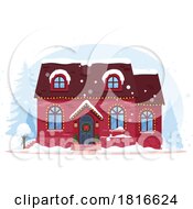 House Decorated For Christmas Clipart