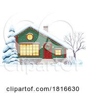 House Decorated For Christmas Clipart