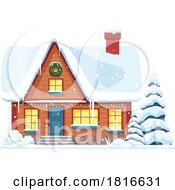 House Decorated For Christmas Clipart