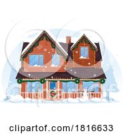 House Decorated For Christmas Clipart