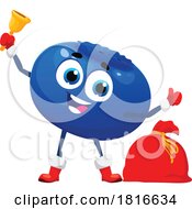 Santa Blueberry Mascot Clipart