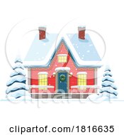 House Decorated For Christmas Clipart