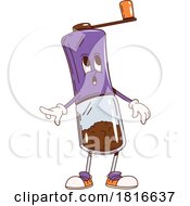 Retro Cartoon Pepper Grinder Mascot Clipart