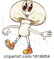 Retro Cartoon Mushroom Mascot Clipart