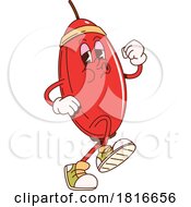 Retro Cartoon Jogging Barberry Mascot Clipart