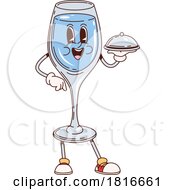 Retro Cartoon Water Mascot With A Cloche Clipart