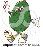 Retro Cartoon Avocado Mascot Clipart