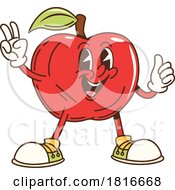 Retro Cartoon Red Apple Mascot Clipart