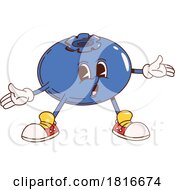 Retro Cartoon Blueberry Mascot Clipart