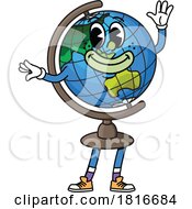 Desk Globe Mascot Clipart