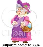 Gnome Lady With A Basket Clipart