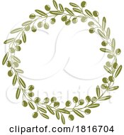 Poster, Art Print Of Round Olive Branch Border Clipart