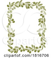 Rectangular Olive Branch Border Clipart