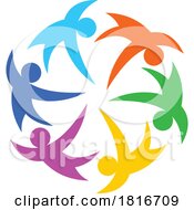 Circle Of Colorful People Dancing Or With Hands All In Clipart