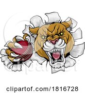 Poster, Art Print Of Cougar Panther Mountain Lion Puma Cricket Mascot