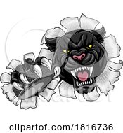 Poster, Art Print Of Black Panther Leopard Jaguar Cat Hockey Mascot