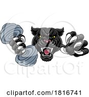 Poster, Art Print Of Black Panther Jaguar Weight Lifting Gym Mascot