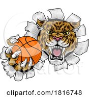 Poster, Art Print Of Jaguar Leopard Cheetah Panther Basketball Mascot