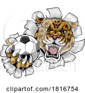 Jaguar Leopard Cheetah Soccer Football Ball Mascot