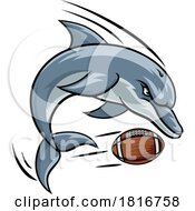 Poster, Art Print Of Dolphin Animal American Football Team Mascot