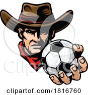 Cowboy Soccer Football Ball Sports Team Mascot