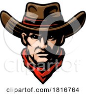 Cowboy Man Mean Cowboys Sports Team Mascot by AtStockIllustration