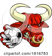 Bull Minotaur Longhorn Cow Soccer Mascot Cartoon