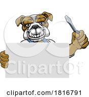 Poster, Art Print Of Electrician Bulldog Dog Screwdriver Tool Handyman