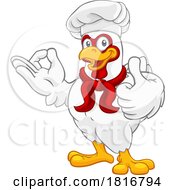 Poster, Art Print Of Chef Chicken Rooster Cockerel Thumbs Up Perfect