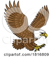 Poster, Art Print Of Bald Eagle Mascot Bird Wings Spread Flying