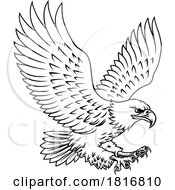 Poster, Art Print Of Bald Eagle Mascot Bird Wings Spread Flying