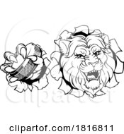 Poster, Art Print Of Lion Ice Hockey Team Sports Animal Cartoon Mascot