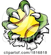 Claw Monster Talons Hand Holding Softball Ball