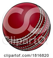 Cricket Ball Cartoon Sports Icon Illustration