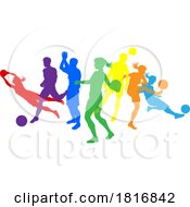 Soccer Football Players Men Women Silhouettes