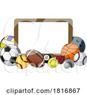 Poster, Art Print Of Sport Ball Sign Sports Balls Background Frame