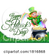 St Patricks Day Leprechaun And Rainbow Pot Of Gold