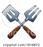 Barbecue Tools BBQ Cartoon Icon Illustration