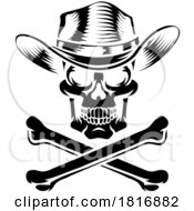 Cowboy Hat Western Skull Pirate Cross Bones