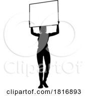 Poster, Art Print Of Protest Rally March Picket Sign Silhouette Person