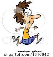 Cartoon Woman Fleeing Licensed Clipart