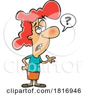 Cartoon Woman Asking A Stupid Question Licensed Clipart