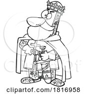 Cartoon Black And White King Richard Licensed Clipart