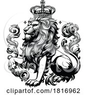 Black And White Heraldic Lion King