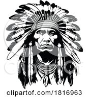 Poster, Art Print Of Black And White Native American Chief