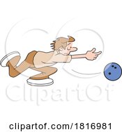 Cartoon Man Bowling Licensed Clipart