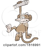 Cartoon Monkey Hanging Around Licensed Clipart