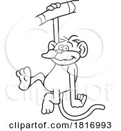 Cartoon Monkey Hanging Around Licensed Clipart by Johnny Sajem #COLLC1816993-0090