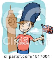 Poster, Art Print Of English Kid With A Flag